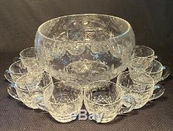 Rogaska Gallia Punch Bowl & 12 Cups