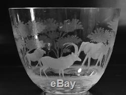 Rowland Ward Queens Lace Crystal African Safari Big Game Punch Bowl Africa Lion