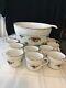 Royal Albert Vintage Bone China 1962 Punch Bowl, 12 Punch Cups, and Ladle