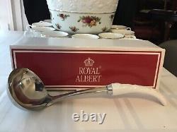 Royal Albert Vintage Bone China 1962 Punch Bowl, 12 Punch Cups, and Ladle