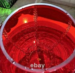 Ruby Red New Martinsville Radiance 13 Piece Punch Bowl Set