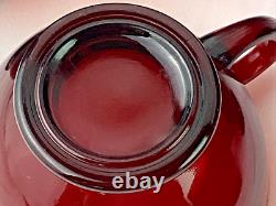 Ruby Red Vintage Glass Punch Bowl Set with 16 Cups + Double Handle Cup MCM