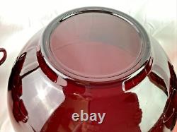 Ruby Red Vintage Glass Punch Bowl Set with 16 Cups + Double Handle Cup MCM