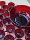 Ruby Red Vintage Glass Punch Bowl Set with 26 Cups MCM