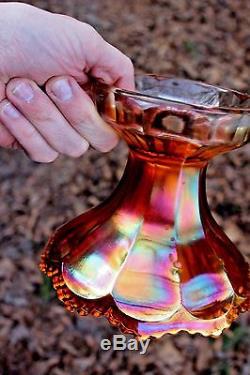 Scarce Imperial Flute Carnival Glass Punch Bowl And Base Set, Marigold
