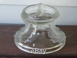 SCARCEAntique EAPG Crystal Glass PUNCH BOWL STAND Base HolderFrosted DOLPHIN