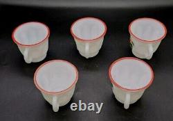 SCARSE! 5pc Hazel Atlas Holly Berries Tom & Jerry Christmas Punch (Bowl) Mugs