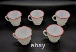 SCARSE! 5pc Hazel Atlas Holly Berries Tom & Jerry Christmas Punch (Bowl) Mugs