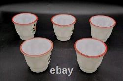 SCARSE! 5pc Hazel Atlas Holly Berries Tom & Jerry Christmas Punch (Bowl) Mugs