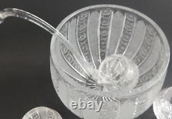 SET Vintage Bohemia Glass Czech Cut Crystal Queen Lace Punch Bowl Ladle Cups EUC