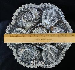 STUNNING Antique ABP American Brilliant Cut Glass Pinwheel Starburst Punch Bowl