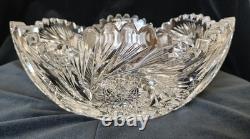 STUNNING Antique ABP American Brilliant Cut Glass Pinwheel Starburst Punch Bowl