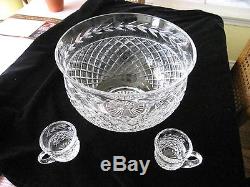 STUNNING WATERFORD GLANDORE PUNCH BOWL With30 CUPS, EXCELLENT CONDITION