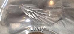 Sasaki Wheat Punch Bowl Cut Glass Blown Glass Vintage Gorgeous 11 1/4 USA