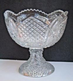 Scalloped Six Point Duncan Miller #30 EAPG Huge Compote Footed Punch Bowl