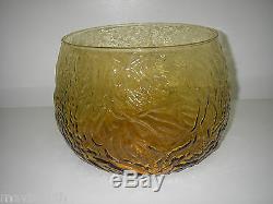 Seneca Glass DRIFTWOOD Yellow 16 pc Roly Poly Crinkle Punch Set Bowl 10 QT