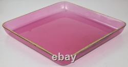Set Glass Beaker Punch Bowl Tray Gold-Ruby around 1900 O766