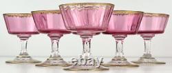 Set Glass Beaker Punch Bowl Tray Gold-Ruby around 1900 O766