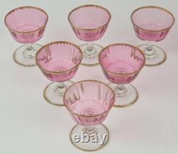 Set Glass Beaker Punch Bowl Tray Gold-Ruby around 1900 O766