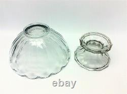 Set Heisey Glass Large Punch Bowl Pedestal Cups Ladles Serving Used Vintage