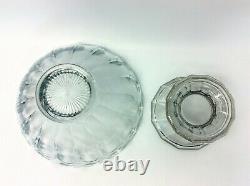 Set Heisey Glass Large Punch Bowl Pedestal Cups Ladles Serving Used Vintage