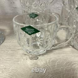 Shannon 24% Lead Crystal Diamond Cut Punch Bowl, Cups & Ladle 9pc Total Godinger