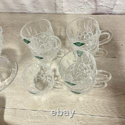 Shannon 24% Lead Crystal Diamond Cut Punch Bowl, Cups & Ladle 9pc Total Godinger