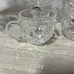 Shannon 24% Lead Crystal Diamond Cut Punch Bowl, Cups & Ladle 9pc Total Godinger