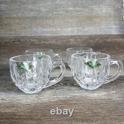 Shannon Crystal Diamond Cut Pedestal Punch Bowl, Cups & Ladle 6pc Total Godinger