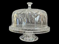 Shannon by Godinger Lead Crystal 10 Centerpiece Cake Plate Punch Bowl Set NIB