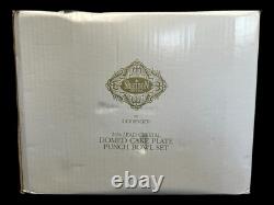 Shannon by Godinger Lead Crystal 10 Centerpiece Cake Plate Punch Bowl Set NIB