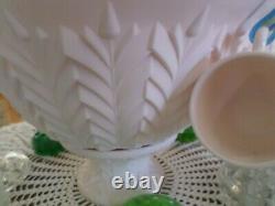 Shell Pink Milk Glass Absolutely Lovely Punch Bowl Cups Ladle Perfect with hangers