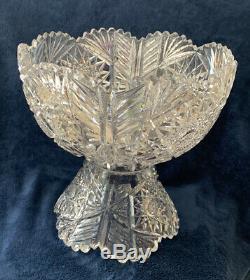 Signed ABP Libbey Cut Glass PunchBowl