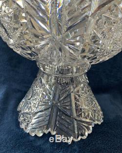 Signed ABP Libbey Cut Glass PunchBowl