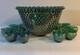 Signed Fenton Art Glass Opalescent Hobnail Punch Bowl & Cups