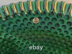 Signed Fenton Art Glass Opalescent Hobnail Punch Bowl & Cups