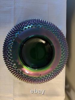 Signed Fenton Art Glass Opalescent Hobnail Punch Bowl & Cups