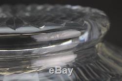 Signed WATERFORD Deep Cut Crystal Glandore Pattern Punch Bowl Centerpiece NR JWH