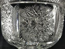 Signed Yasemin Cut Glass Punch Bowl or Vase 15.5 Quality Turkish Repro VF