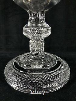 Signed Yasemin Cut Glass Punch Bowl or Vase 15.5 Quality Turkish Repro VF