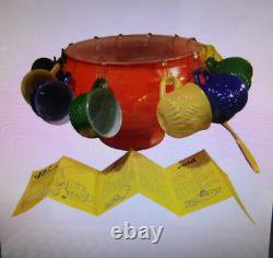 Slick and Sassy Jeannett Punch Bowl and Cup set Very Colorful 1950-60