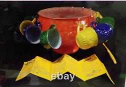 Slick and Sassy Jeannett Punch Bowl and Cup set Very Colorful 1950-60