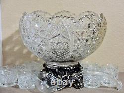 Smith Daisy and Button Clear Punch Bowl 14pc Set