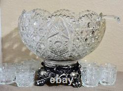 Smith Daisy and Button Clear Punch Bowl 14pc Set