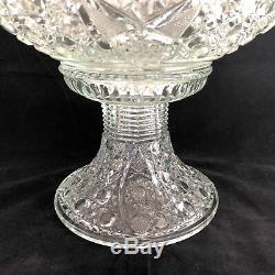 Smith Glass Daisy and Button Punch Bowl and Stand