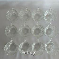 Smith Punch Bowl Set 17 Flared Pineapple Pattern 12 Cups Silver Stand Vintage