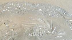 Spectacular Large Signed Brilliant Cut Glass Crystal Punch Bowl 13