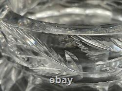 Striking Large Ideal Company Canastota Cut Glass Punch Bowl Floral #3