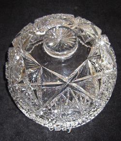 Stunning 2 Pc Pedestal Base American Brilliant Cut Glass Crystal ABP Punch Bowl