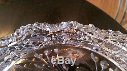 Stunning 2 Pc Pedestal Based Cut Glass/Crystal ABP Punch Bowl